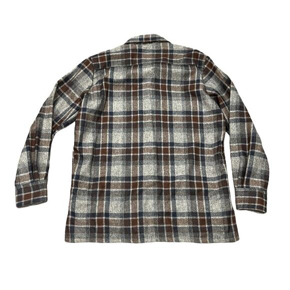 Vintage Atkinson plaid wool blend button down size medium - Picture 2 of 8